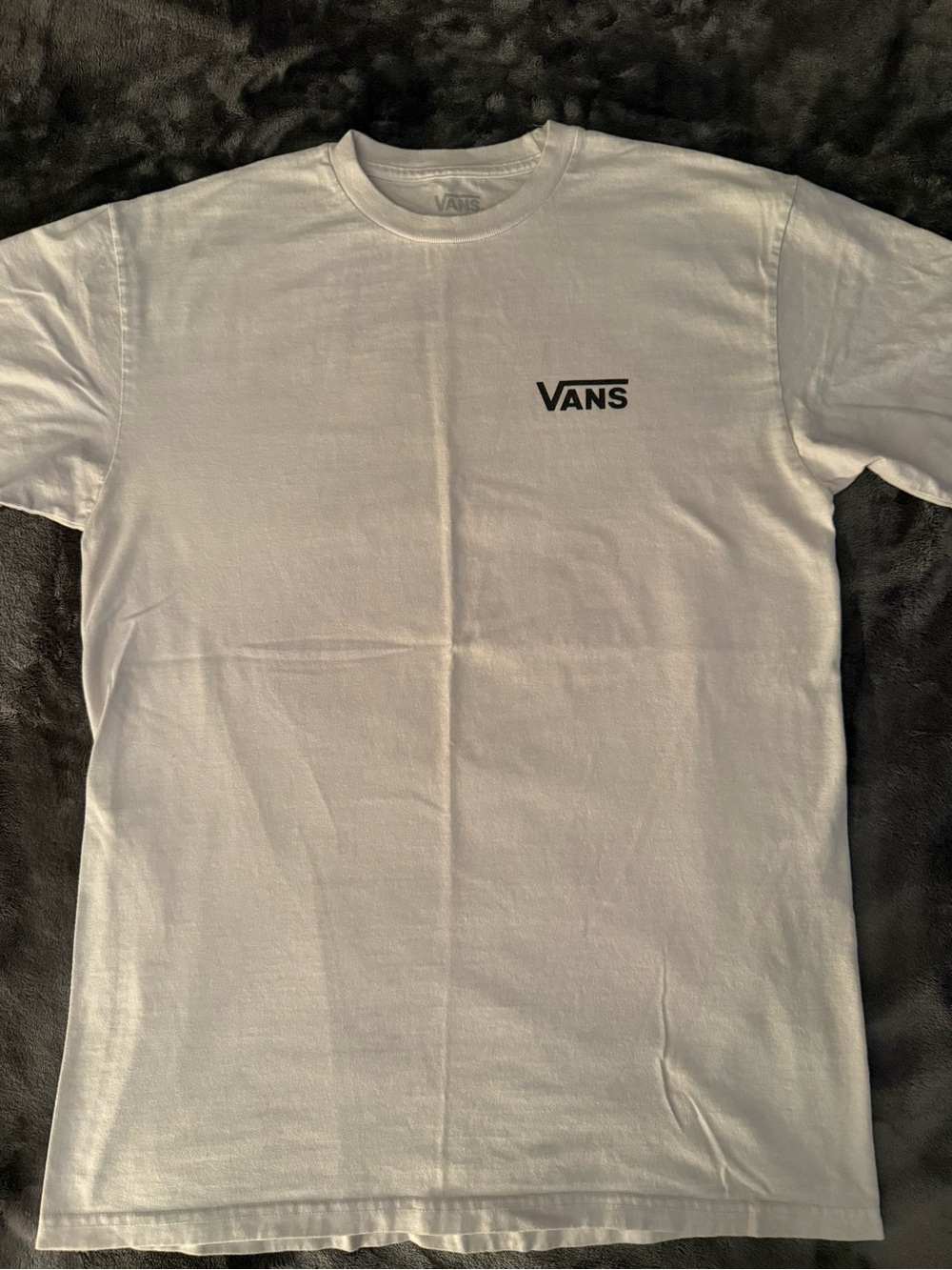 Vans White Short-Sleeve Tee with Black Logo